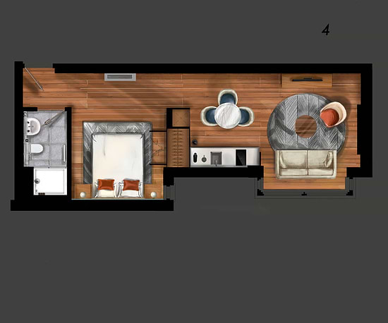 One Bedroom Open Plan - Layout