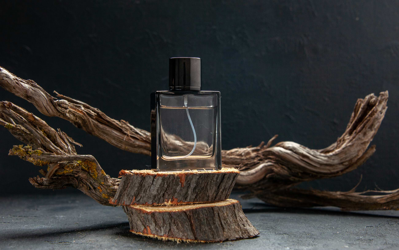 An elegant perfume bottle, showcasing Parisian fragrances