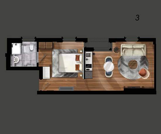 One Bedroom Open Plan - Layout