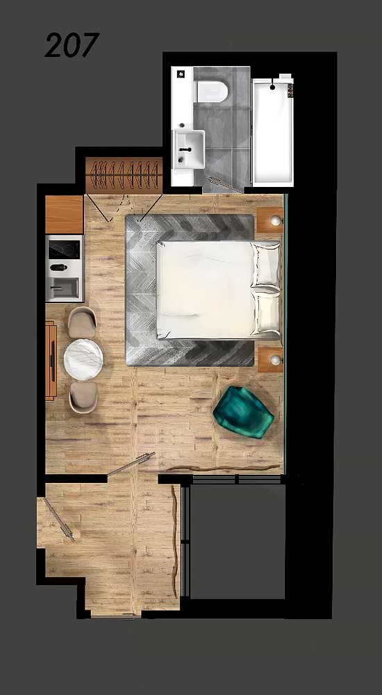 Inner Lightwell Studio - Layout