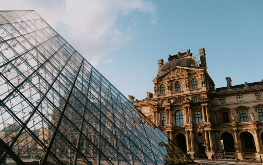 Exterior of the Louvre Museum