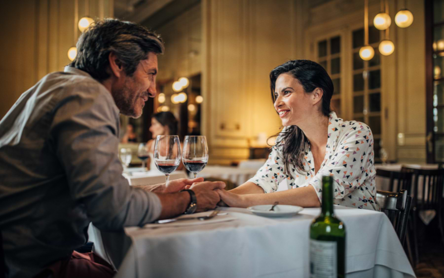 Traditional Italian romantic dinner in Rome