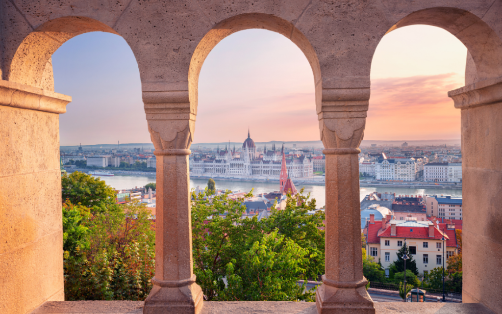 Blick auf die Donau vom Gellértberg