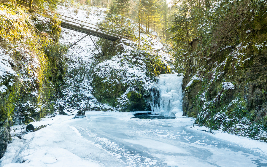 The natural landscape of Baden-Baden in winter