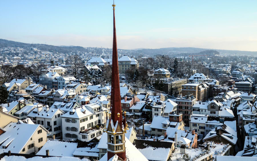Skyline view of the Zurich’s Old Town