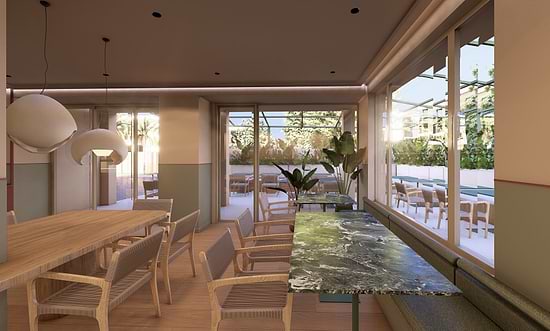 Indoor dining area at The Conservatory in Leonardo Boutique Hotel Venetian Nicosia.