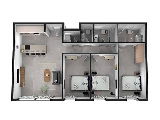 Three Bedroom Apartment - Layout