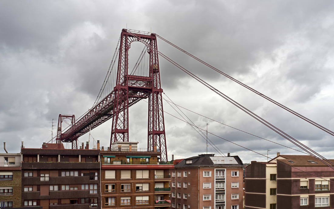 Puente Colgante Bizkaia Bridge in Bilbao, the world's oldest transporter bridge and UNESCO World Heritage Site