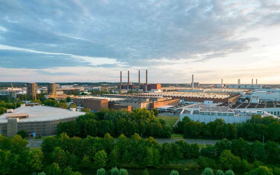 Panoramic view of Wolfsburg, Germany
