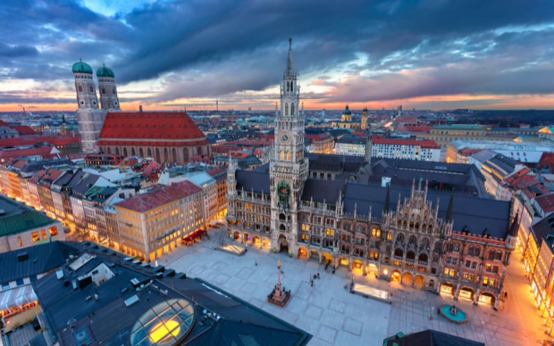 Panoramic view of the Munich Old Town