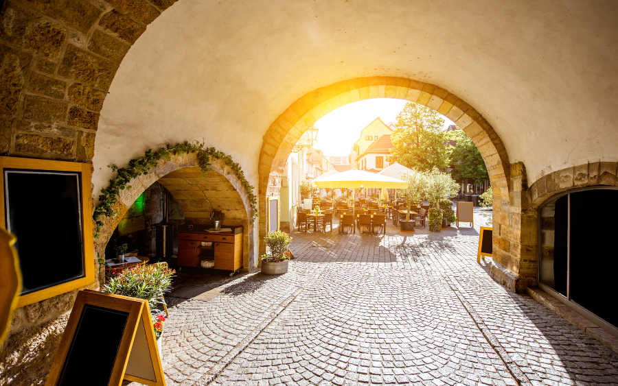 Hidden courtyard in Erfurt, Germany