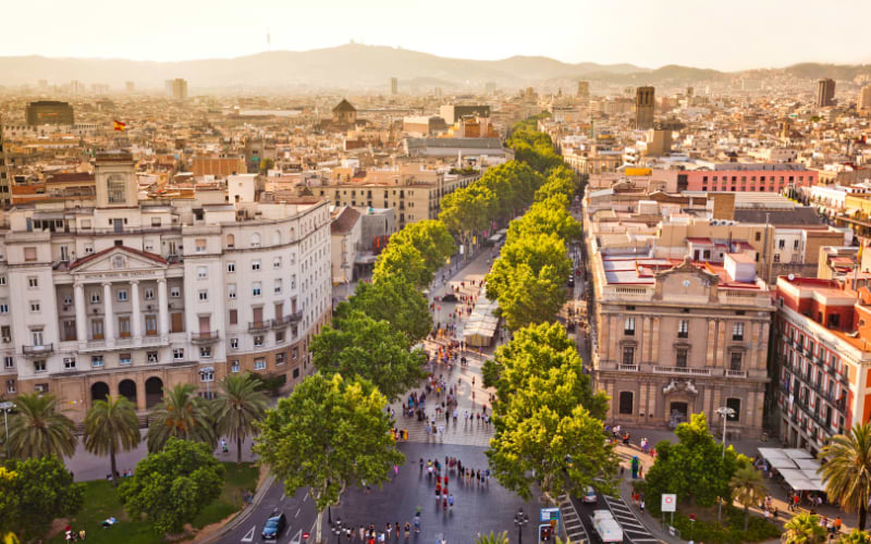 Panoramic view of the El Born district, Barcelona