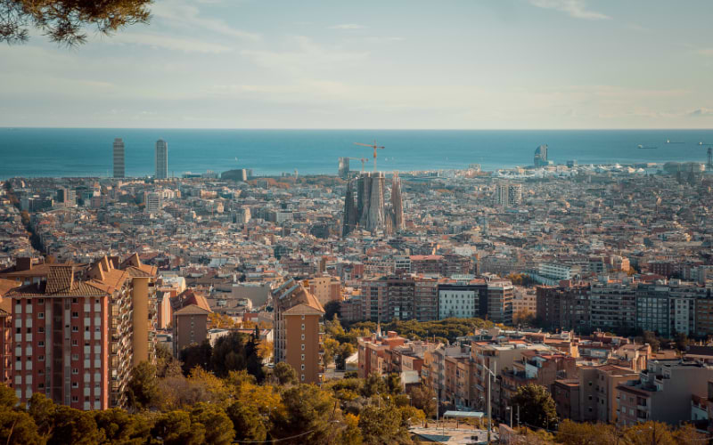Panoramic view of Barcelona from Bunkers del Carmel