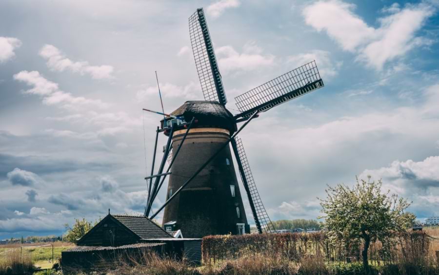 Windmills in Kinderdijk - a UNESCO World Heritage site, Rotterdam