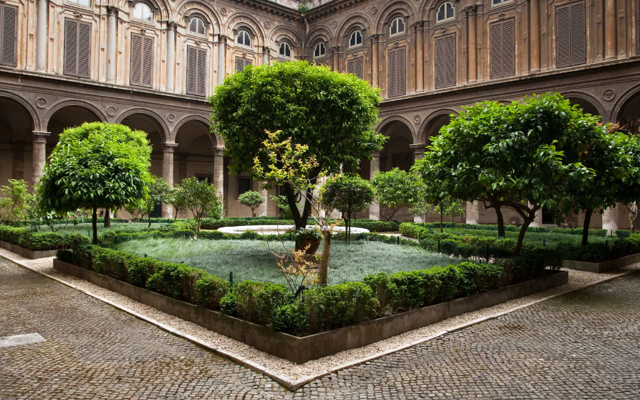 The opulent exterior of Palazzo Doria Pamphilj, Rome