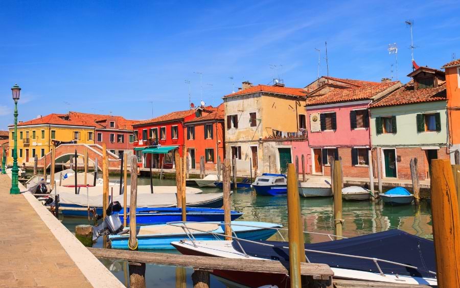 Colorful houses of the Burano Island, Venice 