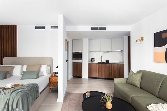 Family Two Bedroom Apartment - Sofa Bed and Kitchen