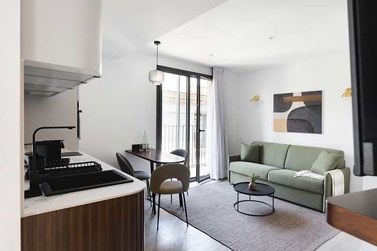 Studio with Balcony - Setting area and Kitchen