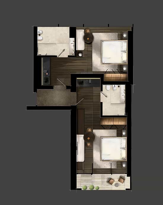 Family Apartment with Balcony - Layout