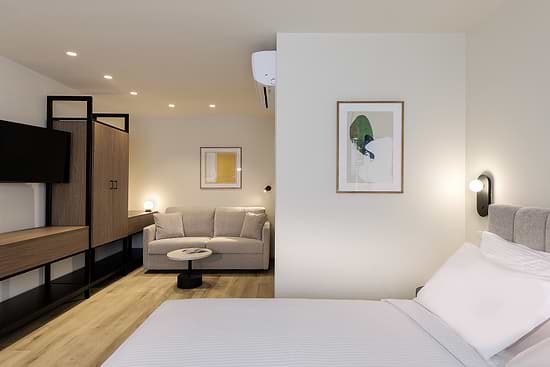 Plaka Superior Studio with Sofa Bed - Bedroom