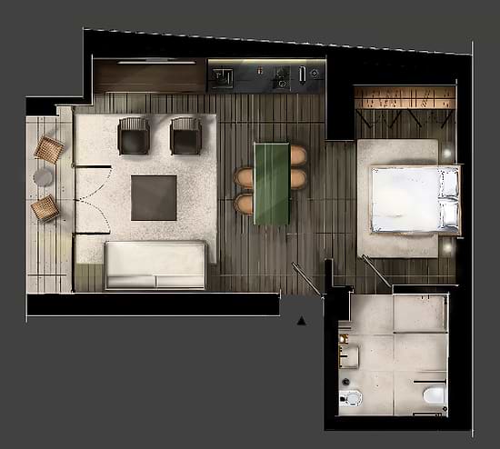 Large Studio Ground Level - Layout