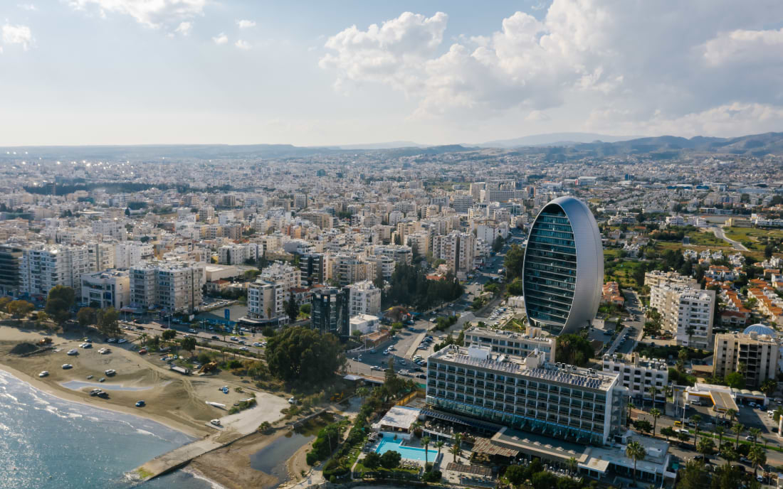 Limassol city and beach from above – a top destination for couples and nightlife in Cyprus