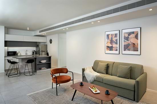 One Bedroom Apartment with Balcony - Sitting area and Kitchenette