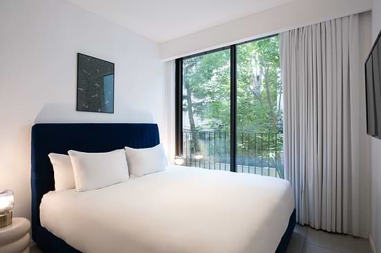 One Bedroom Apartment with Balcony - Bedroom
