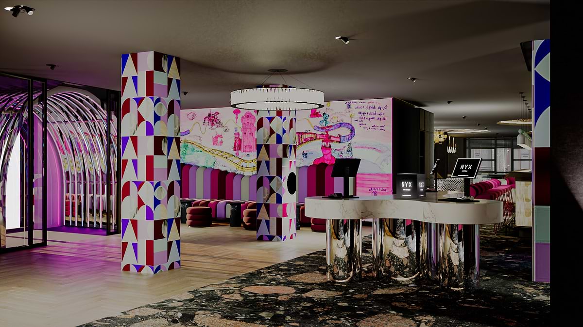 NYX Hotel Amsterdam Rembrandt Square - Rendering concettuale della hall