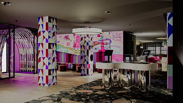 NYX Hotel Amsterdam Rembrandt Square - Representación conceptual del vestíbulo