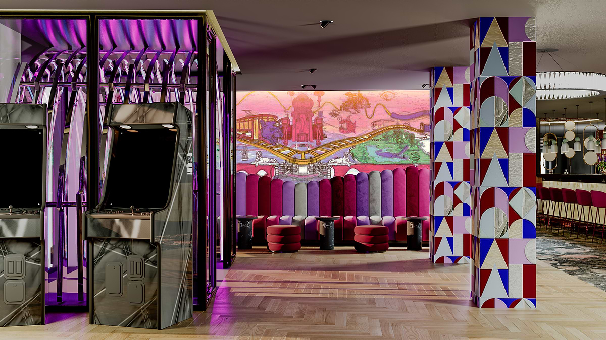 NYX Hotel Amsterdam Rembrandt Square - Rendering concettuale della hall