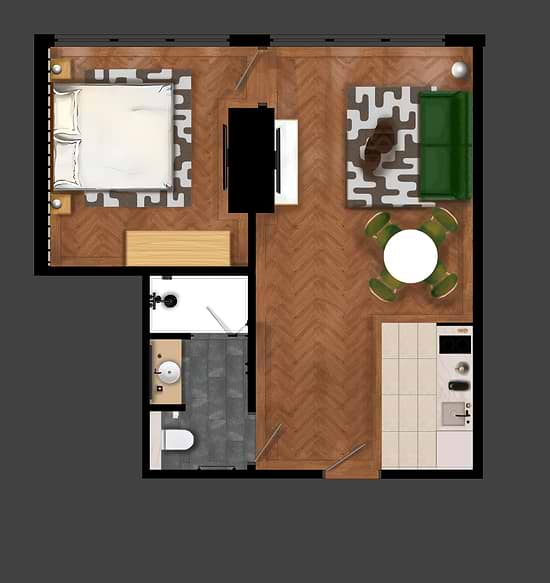 One Bedroom Apartment with Sofa Bed - Layout