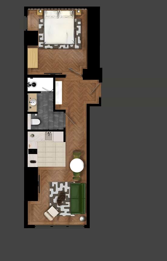 One Bedroom Apartment with Sofa Bed - Layout