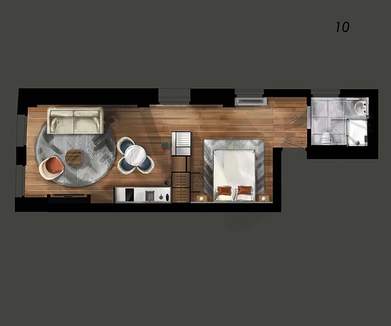 One Bedroom Open Plan - Layout