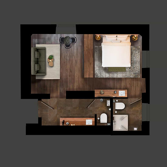 One Bedroom Open Plan Suite - Layout