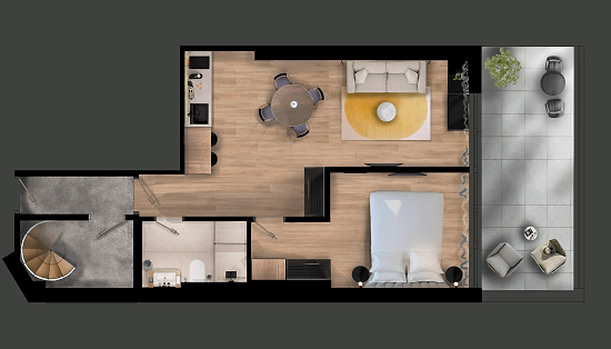 Plaka One Bedroom Suite with Balcony - Layout