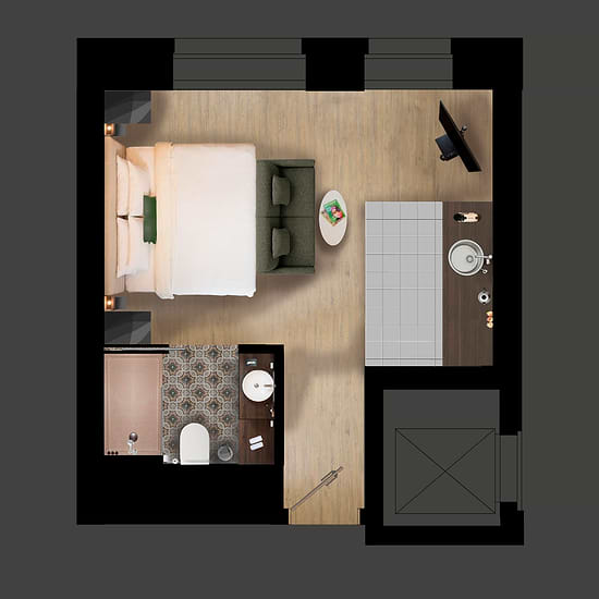 Studio Apartment - Layout