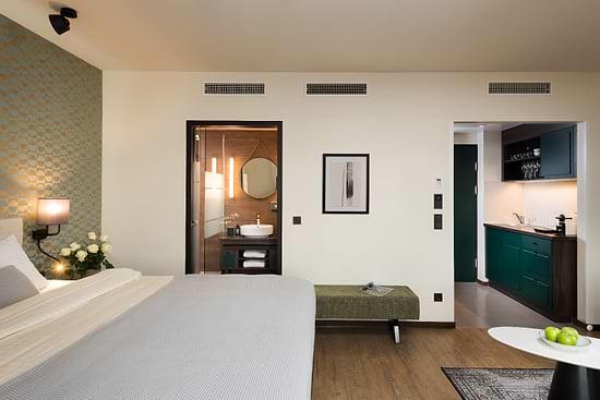Studio Apartment with Sofa Bed - Bed and Kitchenette