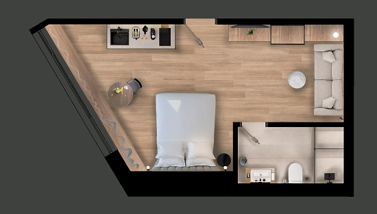 Plaka Superior Studio with Sofa Bed - Layout